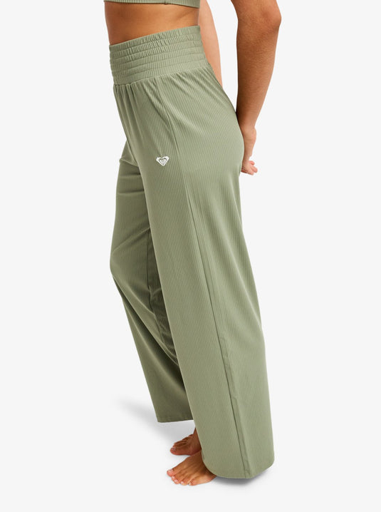 Roxy Women's Rise & Vibe Workout Pants Oil Green ERJNP03692-GLD0
