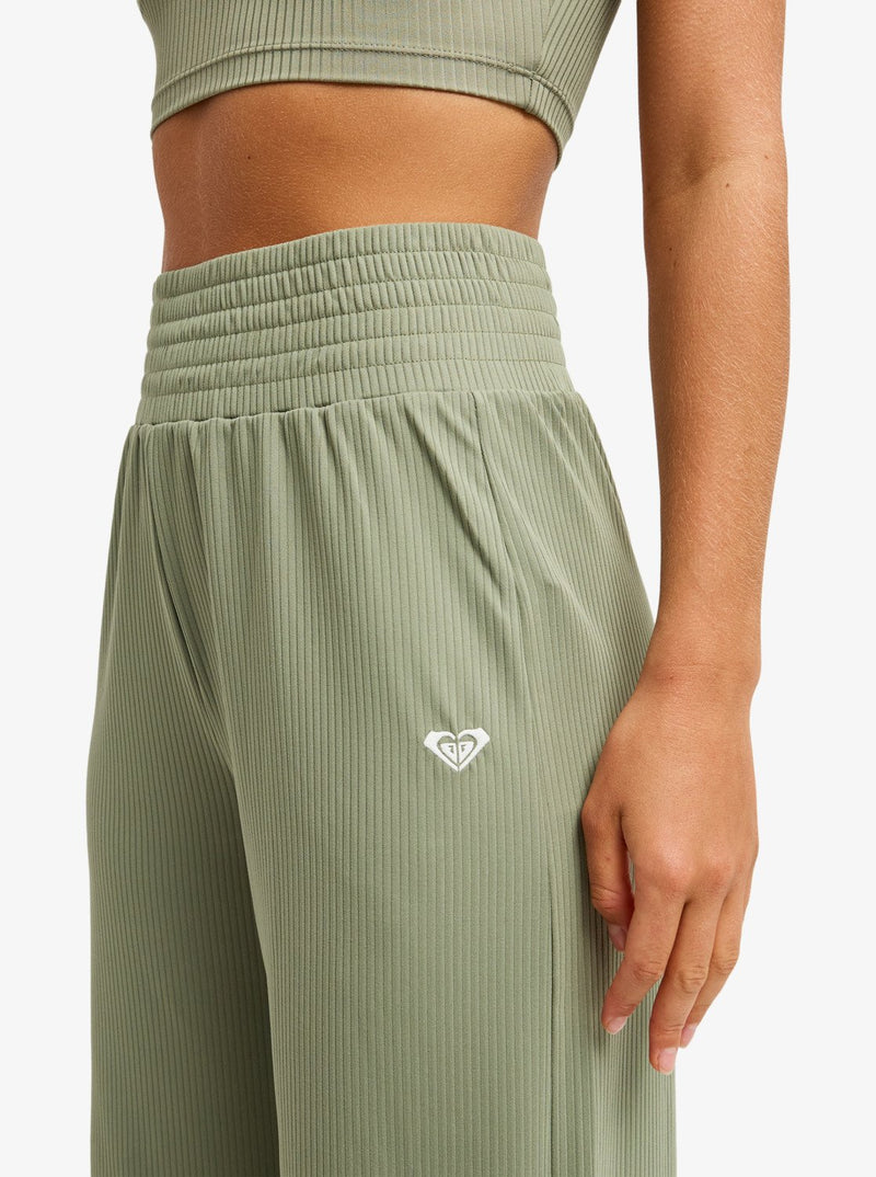 Load image into Gallery viewer, Roxy Women's Rise &amp; Vibe Workout Pants Oil Green ERJNP03692-GLD0
