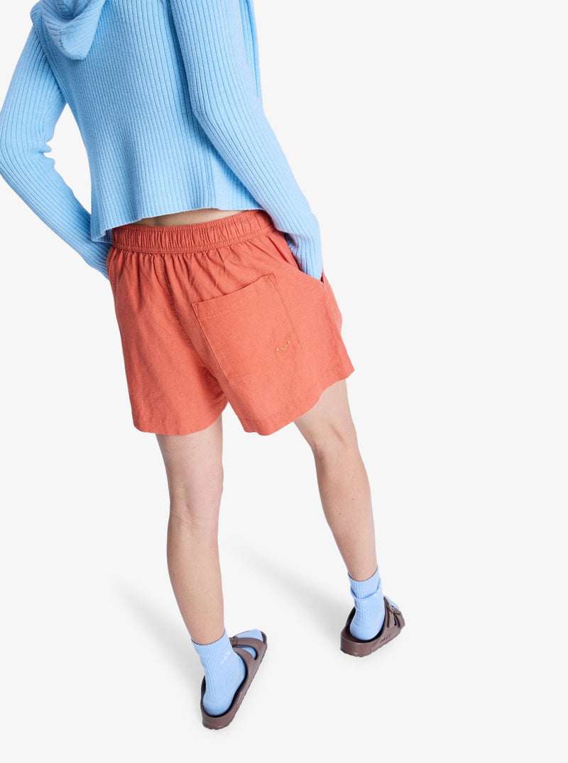 Load image into Gallery viewer, Roxy Women's Lekeitio Break Elasticated Waist Beach Shorts Apricot Brandy ERJNS03490-MLN0
