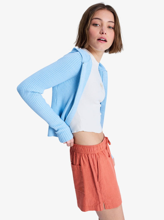 Roxy Women's Lekeitio Break Elasticated Waist Beach Shorts Apricot Brandy ERJNS03490-MLN0