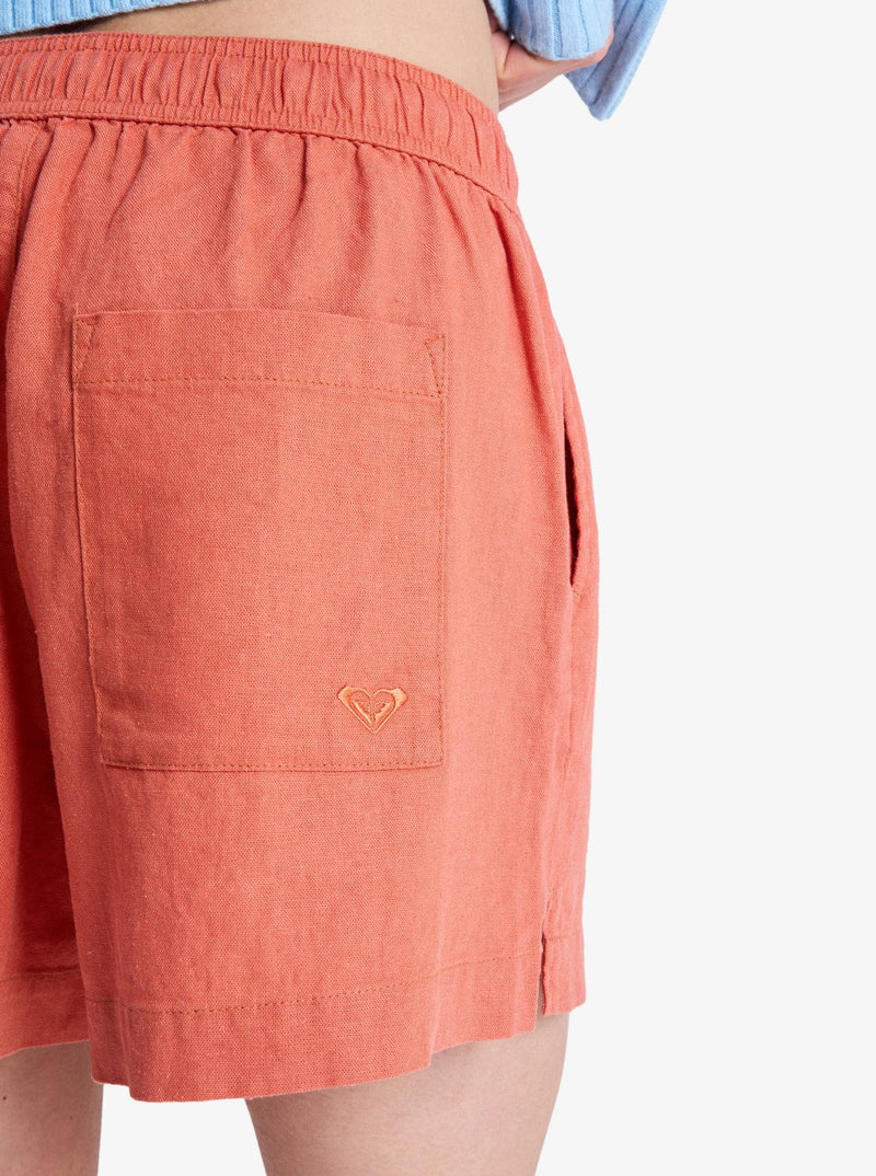 Load image into Gallery viewer, Roxy Women's Lekeitio Break Elasticated Waist Beach Shorts Apricot Brandy ERJNS03490-MLN0
