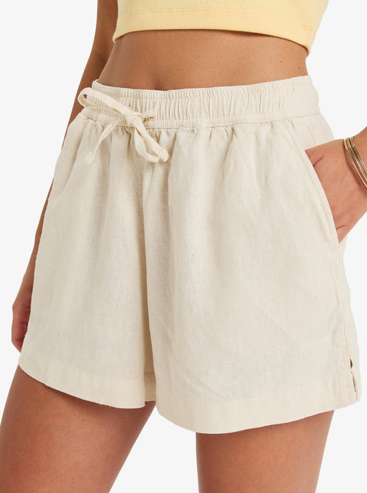 Roxy Women's Lekeitio Break Elasticated Waist Beach Shorts Parchment ERJNS03490-TEC0