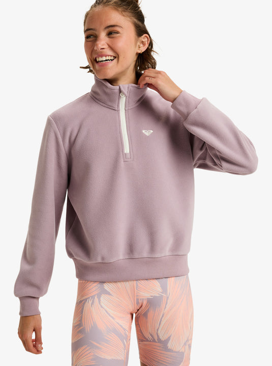 Roxy Women's Waves Of Warmth Half Zip Sport Jumper Nirvana ERJPF03203_PJQ0