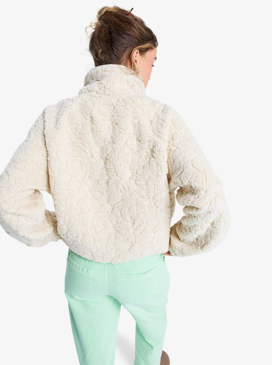 Roxy Women's Blurry Cloud Full Zip Relaxed Fleece Parchment ERJPF03212-TEC0