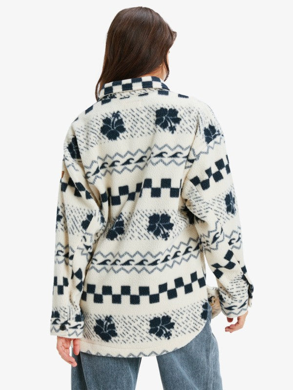 Load image into Gallery viewer, Roxy Women&#39;s Morning Crush Shacket Fleece Shacket Parchment Morning Crush ERJPF03214-TEC5
