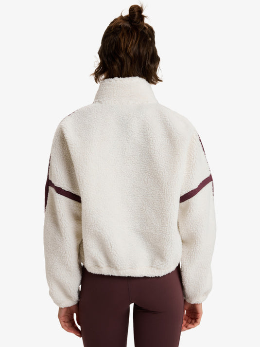 Roxy Women's Boundless Spirit Zippered Sherpa Jacket Whisper White ERJPF03220_WCF0