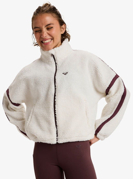 Roxy Women's Boundless Spirit Zippered Sherpa Jacket Whisper White ERJPF03220_WCF0