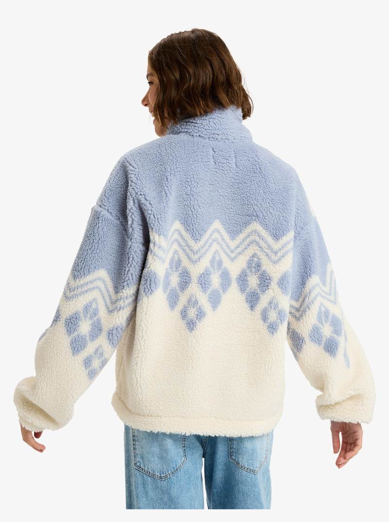 Load image into Gallery viewer, Roxy Women&#39;s Mountain Story Half Zip Fleece Egret ERJPF03228-WBS0
