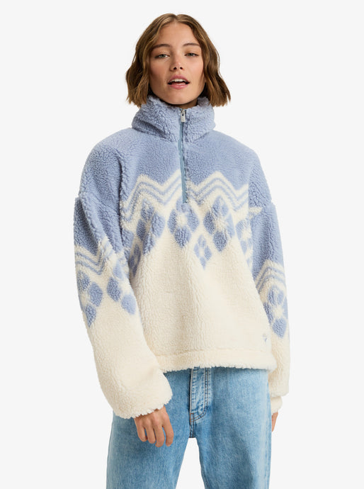 Roxy Women's Mountain Story Half Zip Fleece Egret ERJPF03228-WBS0
