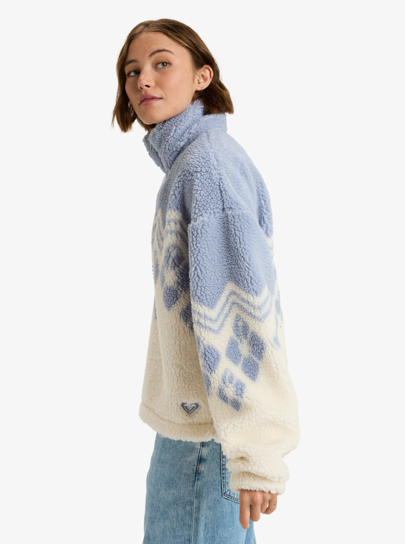 Load image into Gallery viewer, Roxy Women&#39;s Mountain Story Half Zip Fleece Egret ERJPF03228-WBS0
