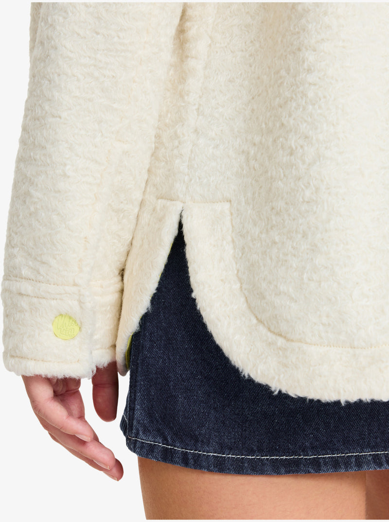 Load image into Gallery viewer, Roxy Women&#39;s Chloe Kim Polar Shacket White Cap ERJPF03231-WCF0
