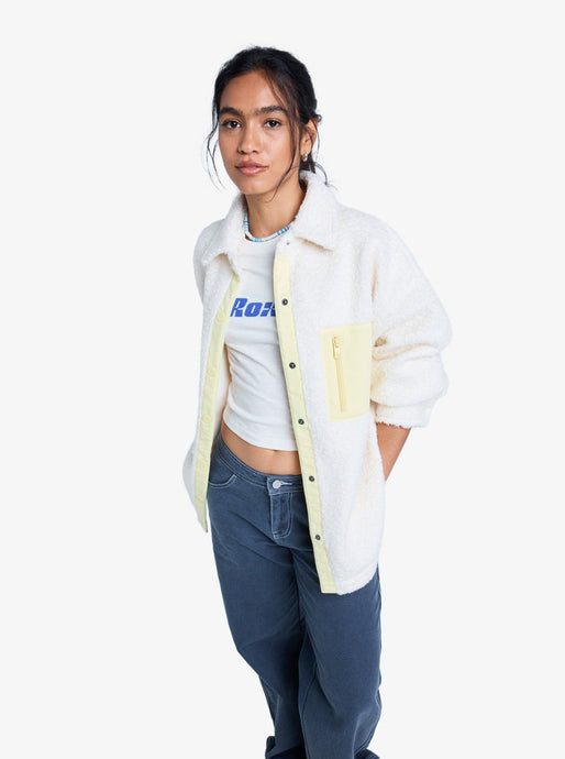 Roxy Women's Chloe Kim Polar Shacket White Cap ERJPF03231-WCF0