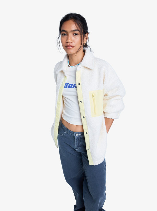 Roxy Women's Chloe Kim Polar Shacket White Cap ERJPF03231-WCF0