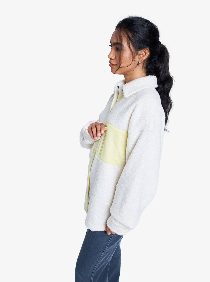 Load image into Gallery viewer, Roxy Women&#39;s Chloe Kim Polar Shacket White Cap ERJPF03231-WCF0
