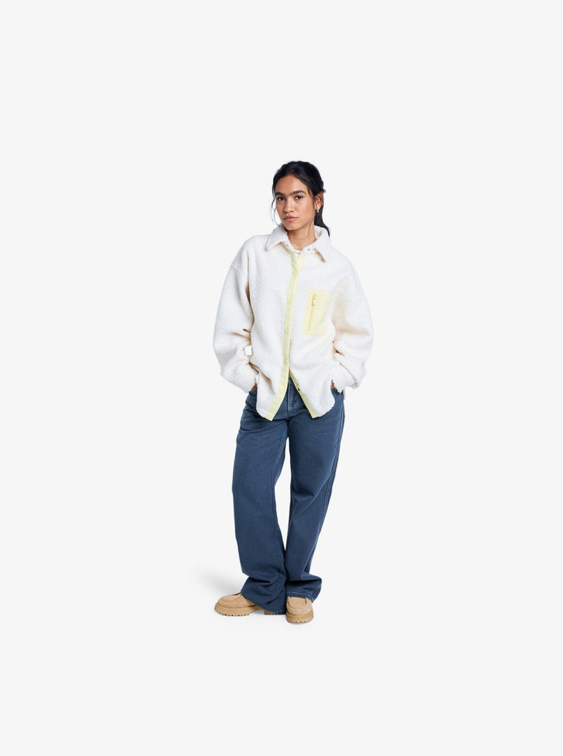 Load image into Gallery viewer, Roxy Women&#39;s Chloe Kim Polar Shacket White Cap ERJPF03231-WCF0
