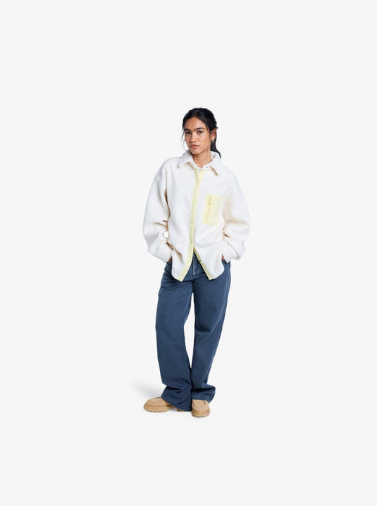 Roxy Women's Chloe Kim Polar Shacket White Cap ERJPF03231-WCF0
