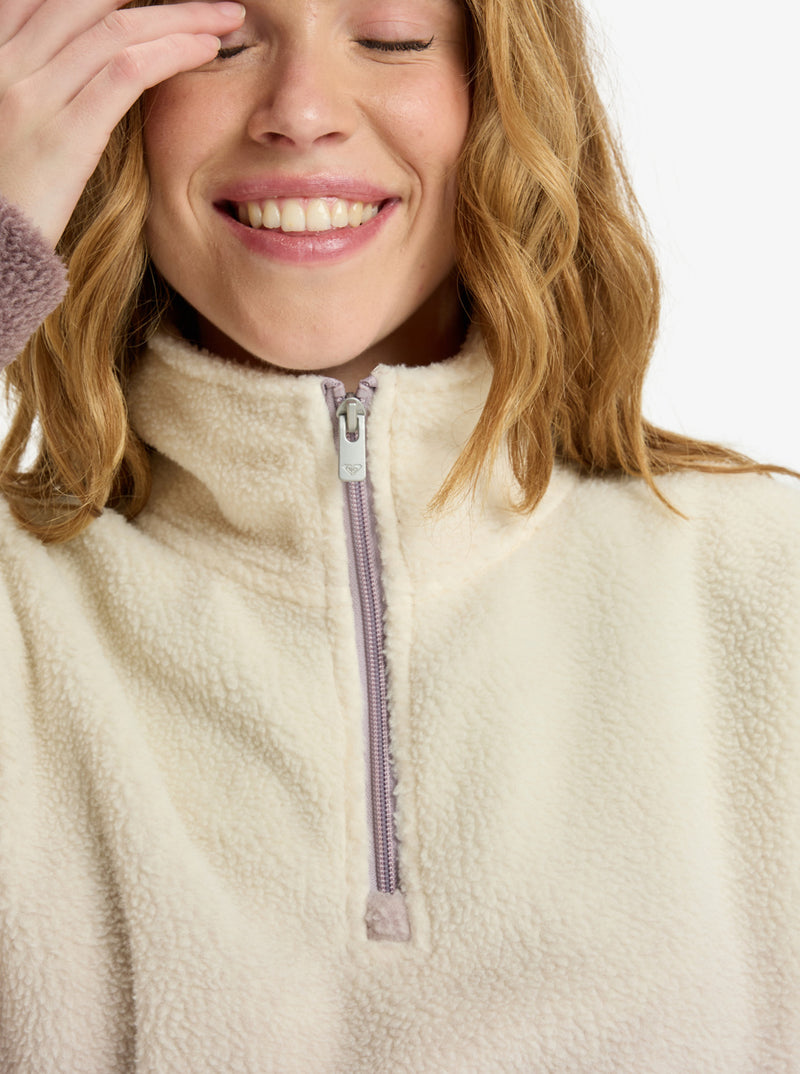 Load image into Gallery viewer, Roxy Women&#39;s Live Out Loud Gradient Printed Half Zip Fleece Huckleberry ERJPF03237-RRF0
