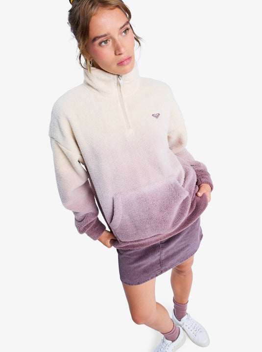 Roxy Women's Live Out Loud Gradient Printed Half Zip Fleece Huckleberry ERJPF03237-RRF0