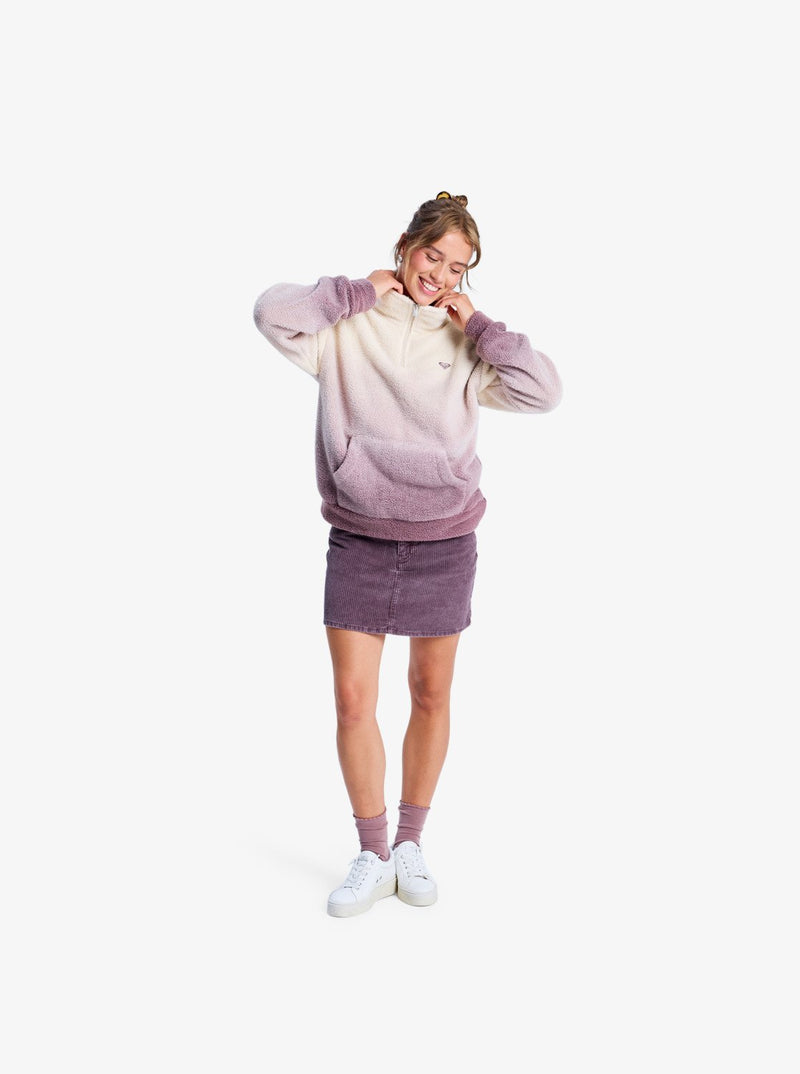 Load image into Gallery viewer, Roxy Women&#39;s Live Out Loud Gradient Printed Half Zip Fleece Huckleberry ERJPF03237-RRF0
