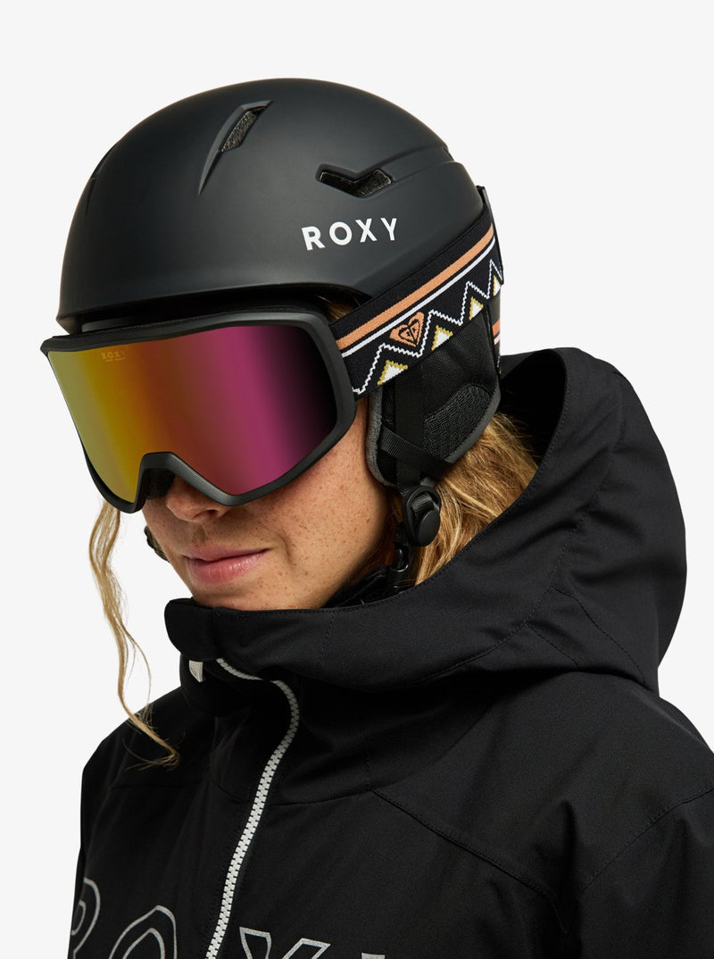Load image into Gallery viewer, Roxy Women&#39;s Izzy Ski/Snowboard Goggles Black/Clux ML Silver S3 ERJTG03242-KYH0
