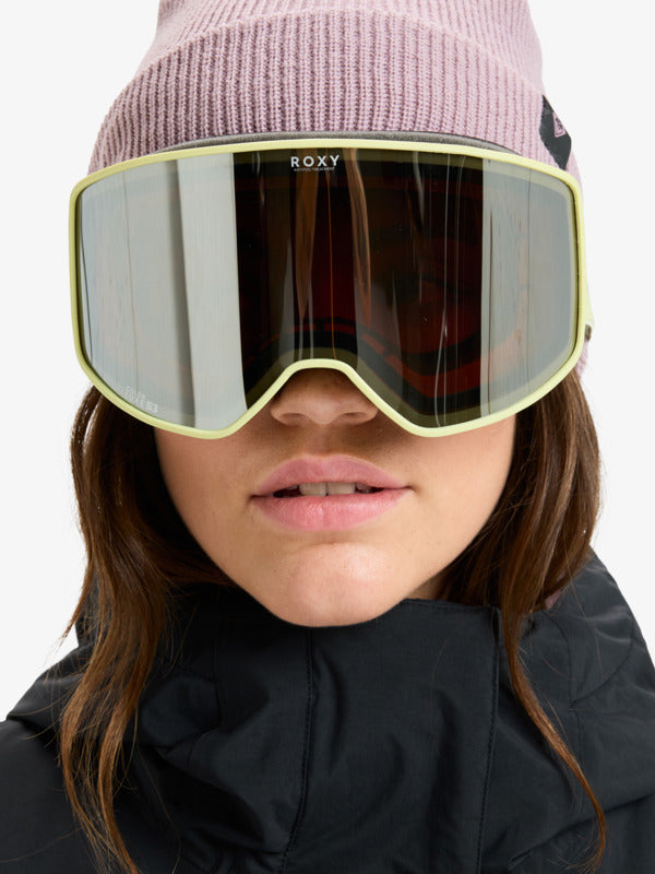 Load image into Gallery viewer, Roxy Women's Storm Ski/Snowboard Goggles Yellow Pear/Clux ML Silver S3 ERJTG03250-GDR0
