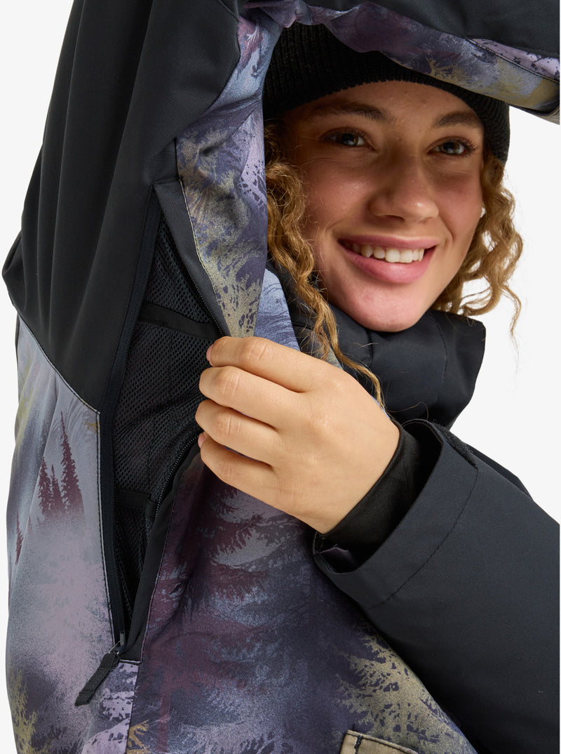 Load image into Gallery viewer, Roxy Women&#39;s Jetty Block Snow Jacket Frost Gray Pinetrees ERJTJ03528-SLR1
