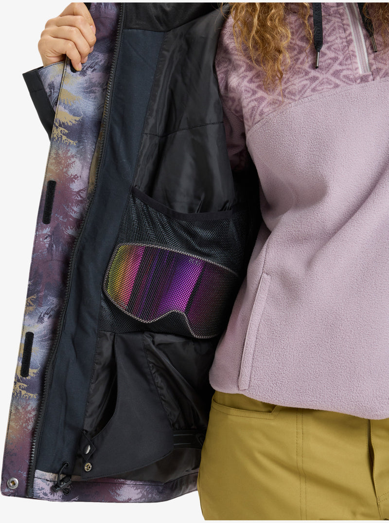 Load image into Gallery viewer, Roxy Women&#39;s Jetty Block Snow Jacket Frost Gray Pinetrees ERJTJ03528-SLR1
