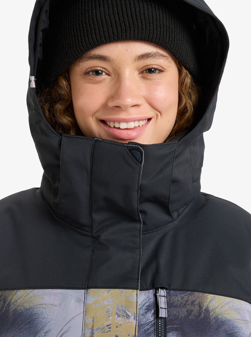 Load image into Gallery viewer, Roxy Women&#39;s Jetty Block Snow Jacket Frost Gray Pinetrees ERJTJ03528-SLR1
