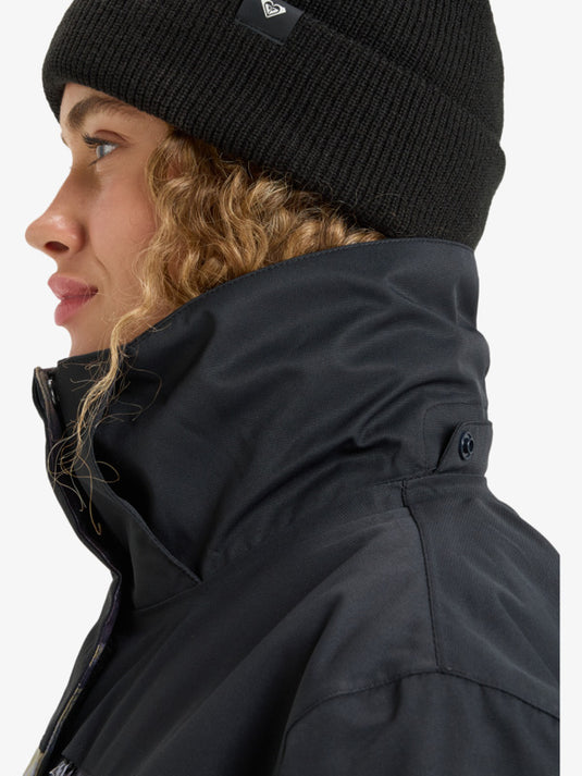 Roxy Women's Jetty Block Snow Jacket Frost Gray Pinetrees ERJTJ03528-SLR1