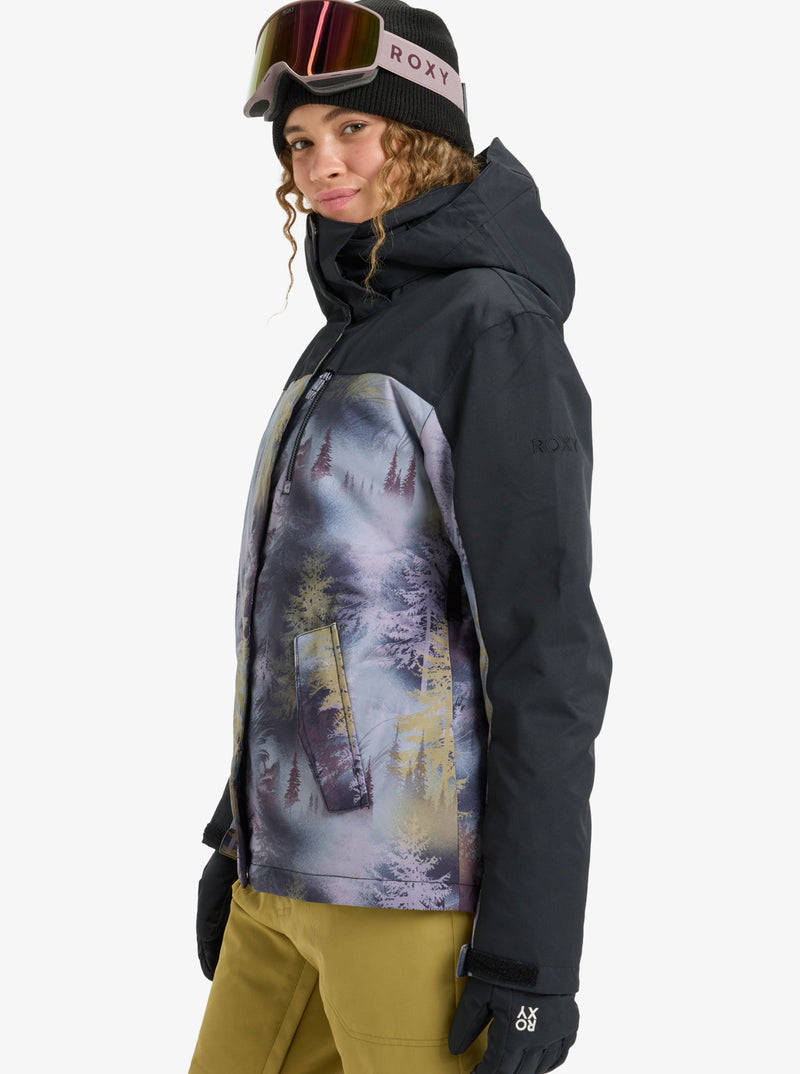 Load image into Gallery viewer, Roxy Women&#39;s Jetty Block Snow Jacket Frost Gray Pinetrees ERJTJ03528-SLR1

