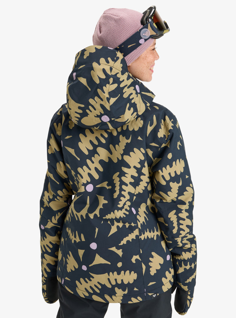 Load image into Gallery viewer, Roxy Women&#39;s Jetty Snow Jacket Fennel Seed Big Flower ERJTJ03529-TMG1
