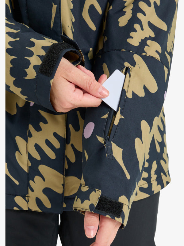 Load image into Gallery viewer, Roxy Women&#39;s Jetty Snow Jacket Fennel Seed Big Flower ERJTJ03529-TMG1
