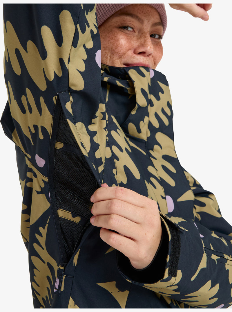 Load image into Gallery viewer, Roxy Women&#39;s Jetty Snow Jacket Fennel Seed Big Flower ERJTJ03529-TMG1
