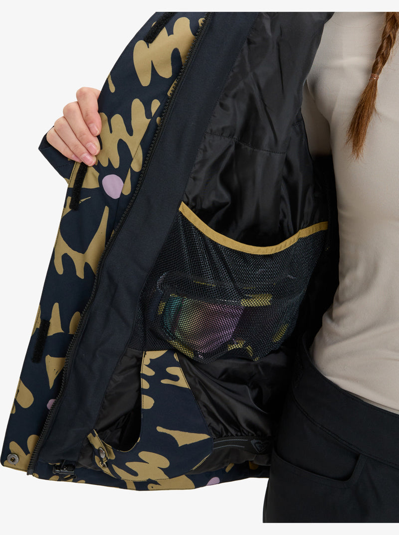 Load image into Gallery viewer, Roxy Women&#39;s Jetty Snow Jacket Fennel Seed Big Flower ERJTJ03529-TMG1
