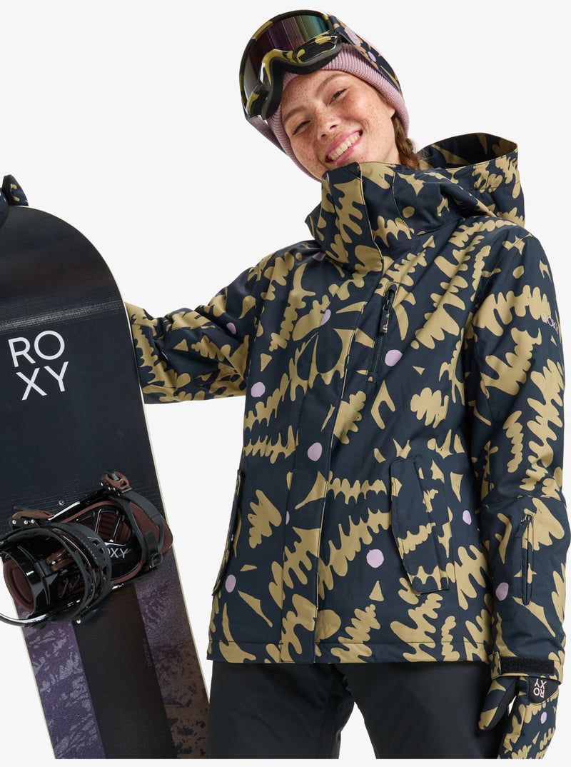 Load image into Gallery viewer, Roxy Women&#39;s Jetty Snow Jacket Fennel Seed Big Flower ERJTJ03529-TMG1
