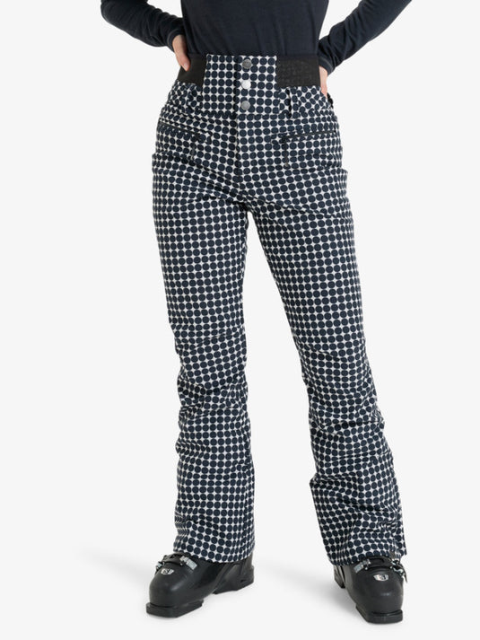 Roxy Women's Rising High Snow Pants Whisper White Small Dots ERJTP03295-WCF3