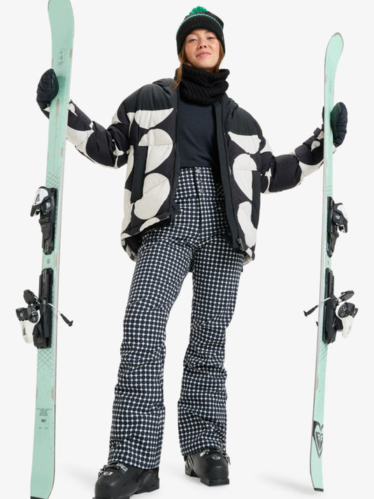 Roxy Women's Rising High Snow Pants Whisper White Small Dots ERJTP03295-WCF3