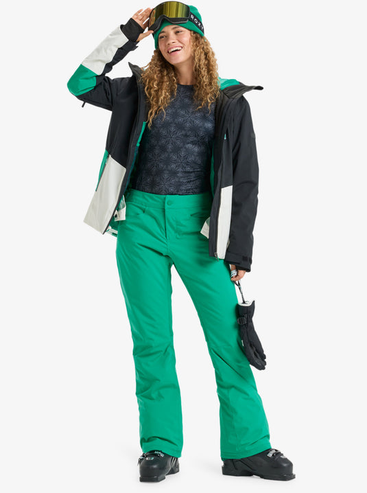 Roxy Women's Backyard Snow Pants Vivid Green ERJTP03299-GNW0