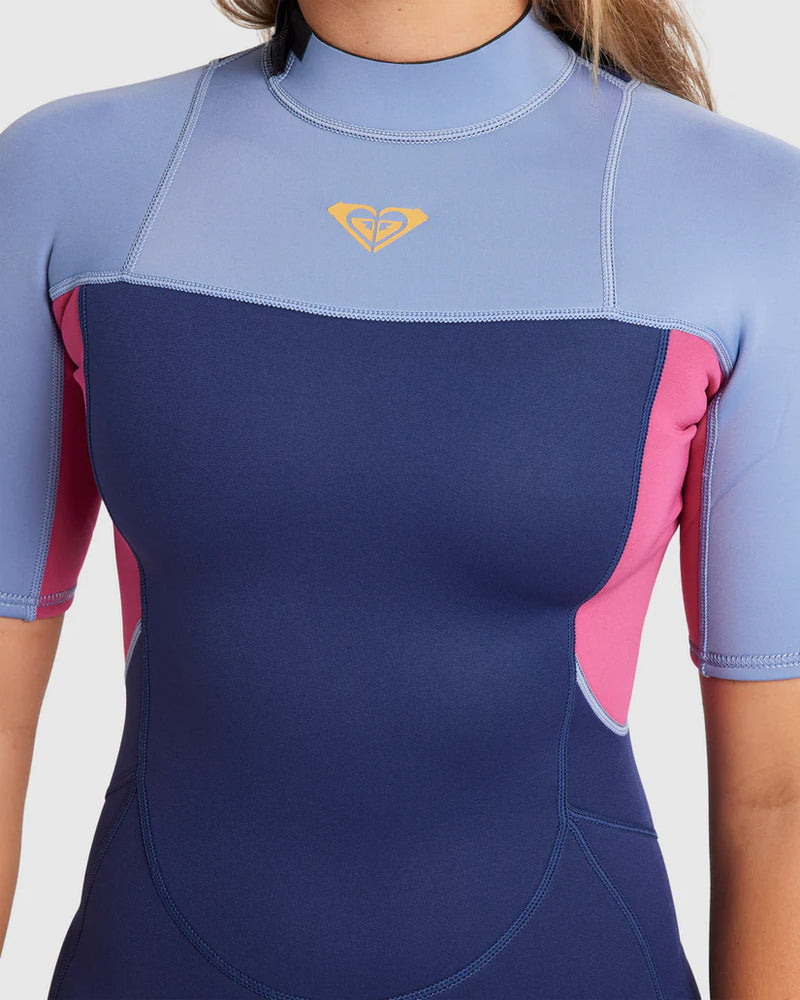 Load image into Gallery viewer, Roxy Women&#39;s Prologue 2mm Backzip Short Sleeve Wetsuit Dark Denim ERJW503037-BRQ0
