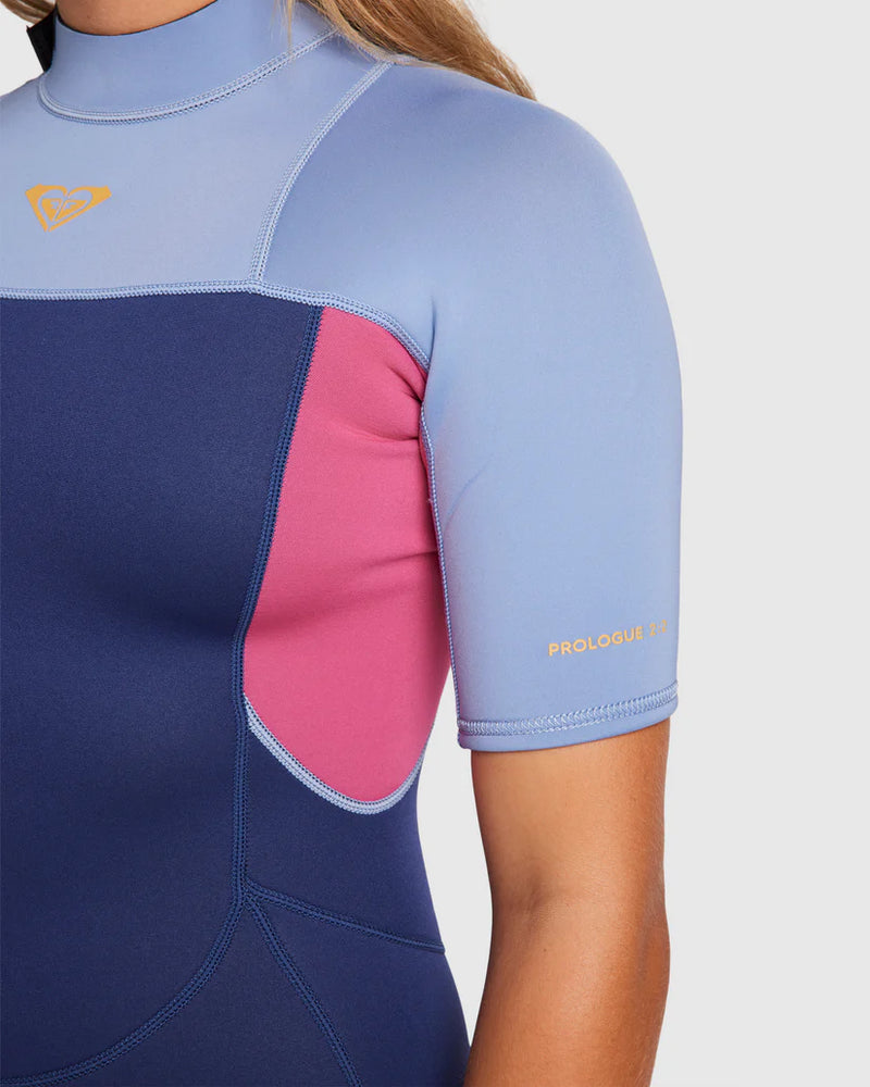 Load image into Gallery viewer, Roxy Women&#39;s Prologue 2mm Backzip Short Sleeve Wetsuit Dark Denim ERJW503037-BRQ0
