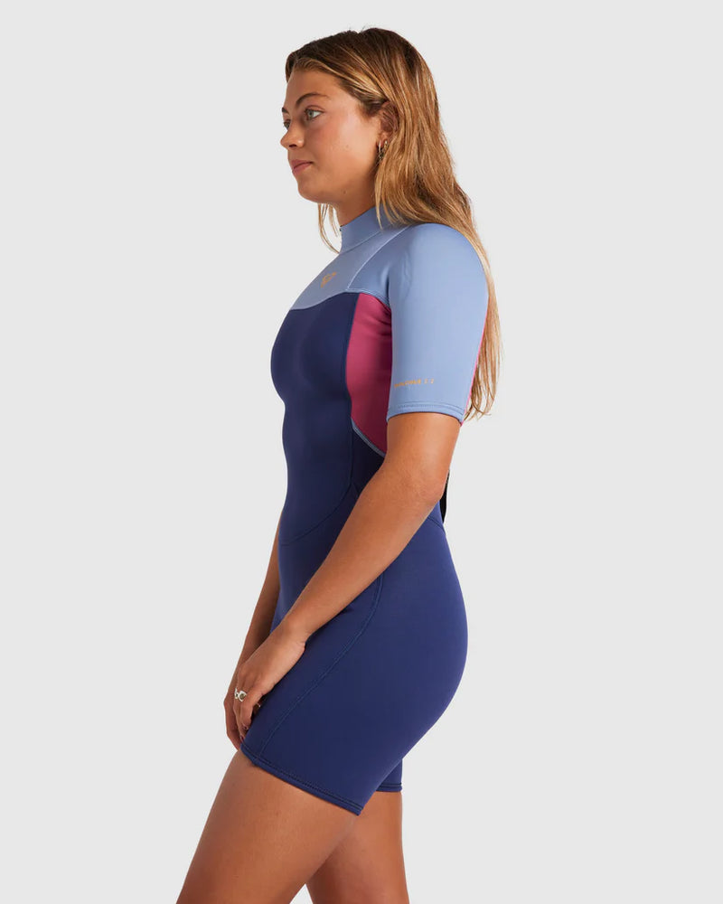 Load image into Gallery viewer, Roxy Women&#39;s Prologue 2mm Backzip Short Sleeve Wetsuit Dark Denim ERJW503037-BRQ0
