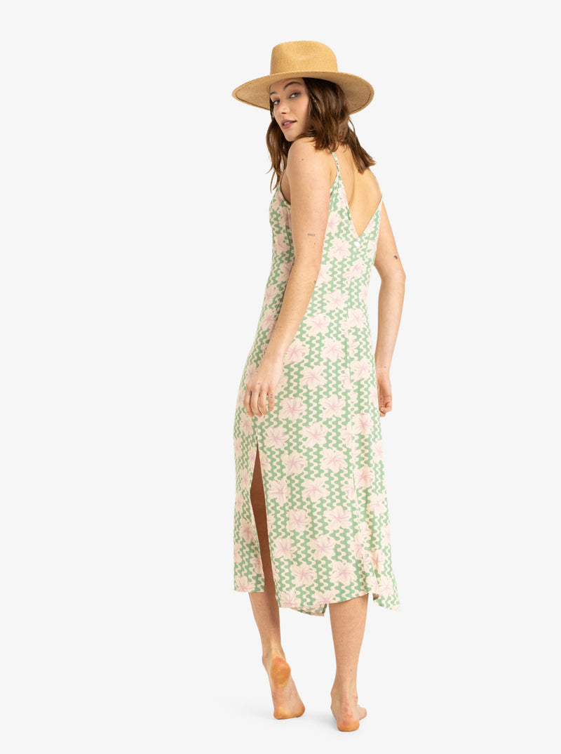 Load image into Gallery viewer, Roxy Women&#39;s Stay Sunny Midi Dress Basil Party Waves Yw ERJWD03882_GHZ5
