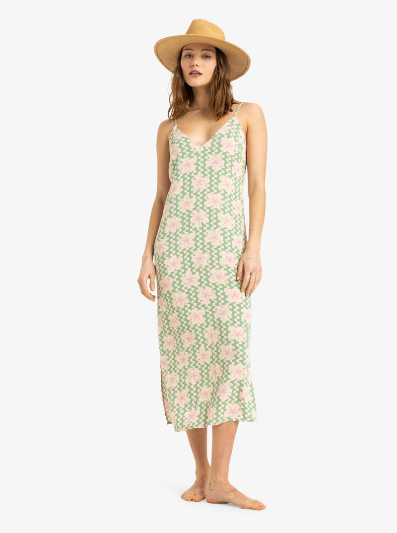 Load image into Gallery viewer, Roxy Women&#39;s Stay Sunny Midi Dress Basil Party Waves Yw ERJWD03882_GHZ5
