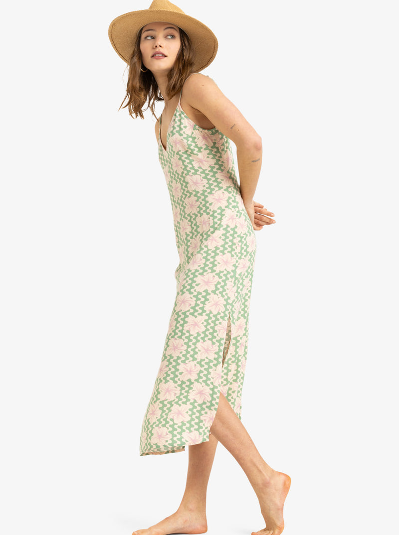 Load image into Gallery viewer, Roxy Women&#39;s Stay Sunny Midi Dress Basil Party Waves Yw ERJWD03882_GHZ5
