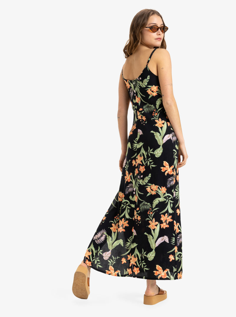 Load image into Gallery viewer, Roxy Women&#39;s Rainbow Shores Maxi Dress Anthracite Island Escape ERJWD03885_KVJ3
