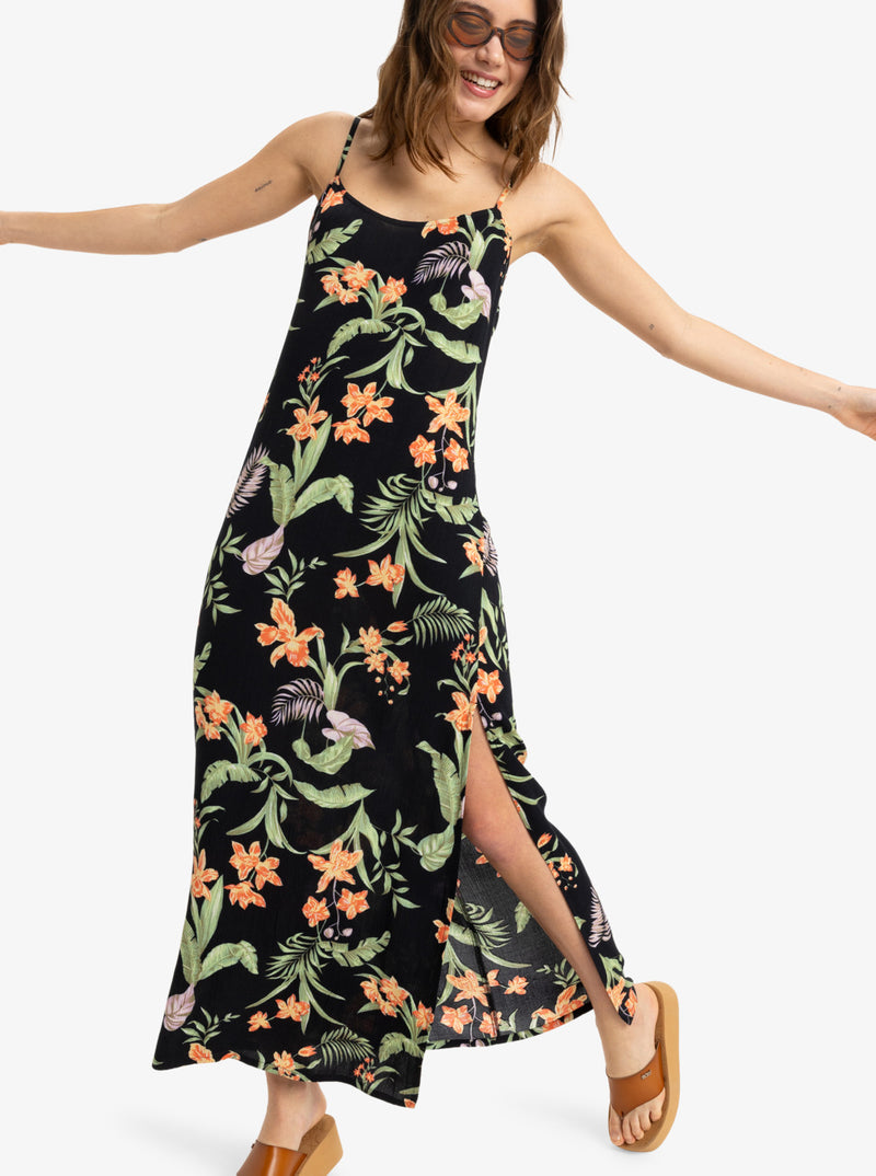 Load image into Gallery viewer, Roxy Women&#39;s Rainbow Shores Maxi Dress Anthracite Island Escape ERJWD03885_KVJ3
