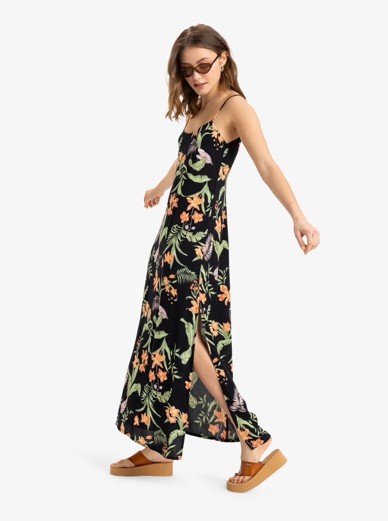 Load image into Gallery viewer, Roxy Women&#39;s Rainbow Shores Maxi Dress Anthracite Island Escape ERJWD03885_KVJ3
