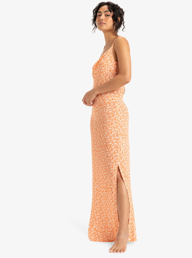 Load image into Gallery viewer, Roxy Women&#39;s Semi Tropic Maxi Crinkle Maxi Dress Nectarine Vaca All Day Ditsy ERJWD03912-NJG6
