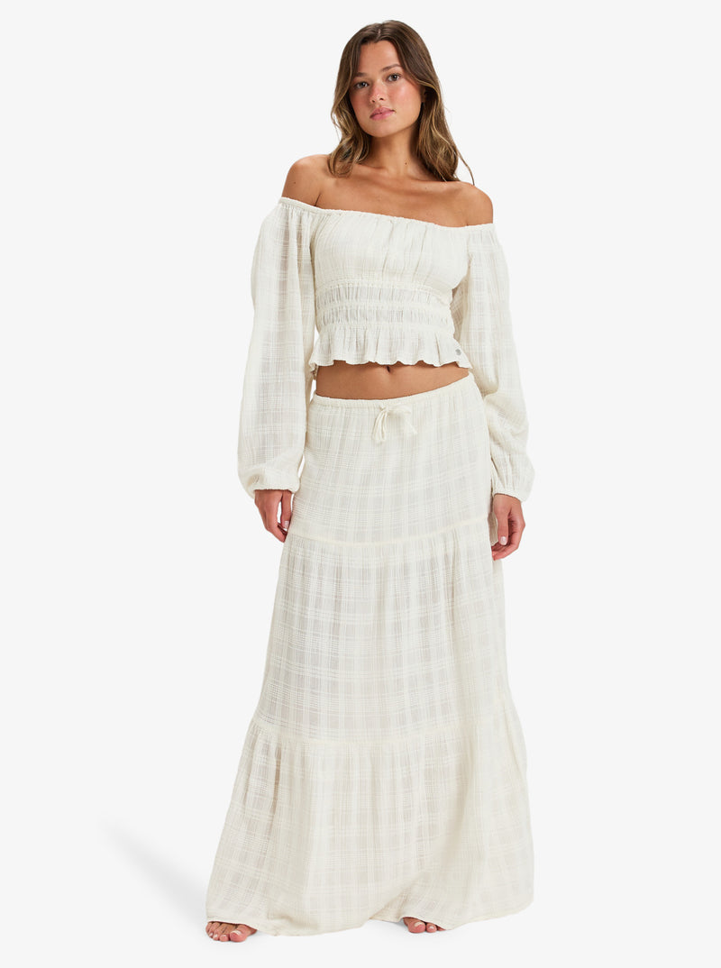 Load image into Gallery viewer, Roxy Wome&#39;s Sweetwater Maxi Skirt Egret ERJWK03175_WBS0
