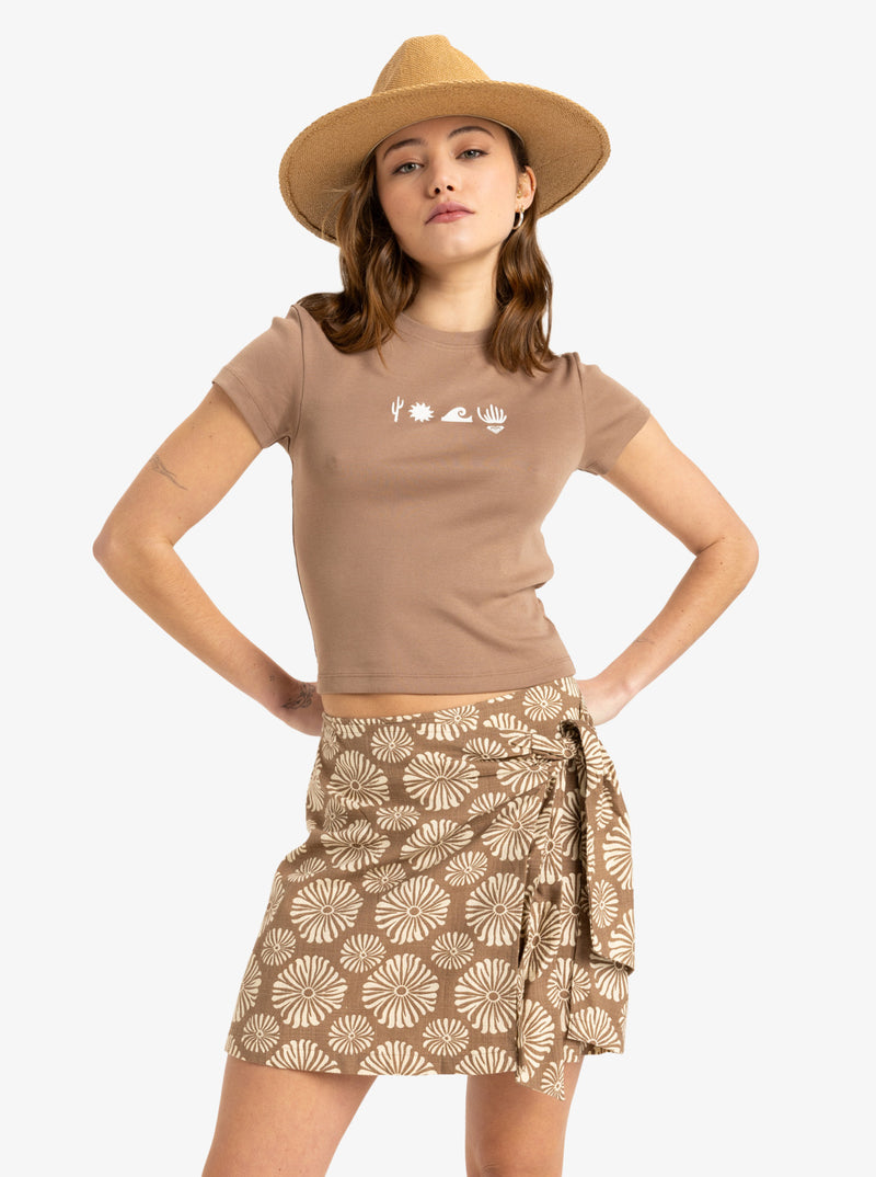 Load image into Gallery viewer, Roxy Women&#39;s Summer Cocktail Mini Skirt Portobella Tropical Tile ERJWK03176-CZU5
